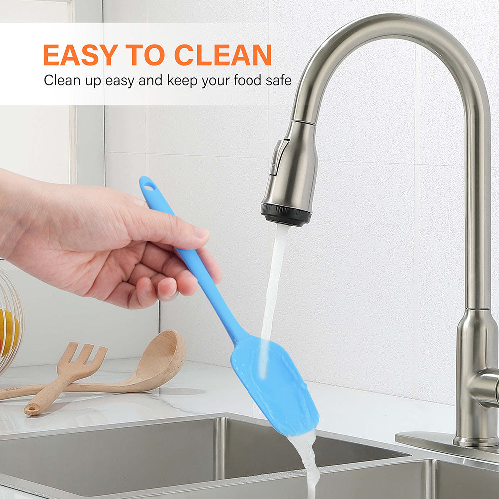 Kitchen Essential – 12 Pack Silicone Spatulas, 8 inch Small Spoon Spatula Heat Resistant Seamless One Piece Design Non-Stick Spatulas Flexible Scrapers Baking Mixing Tool for Cookware, Cooki