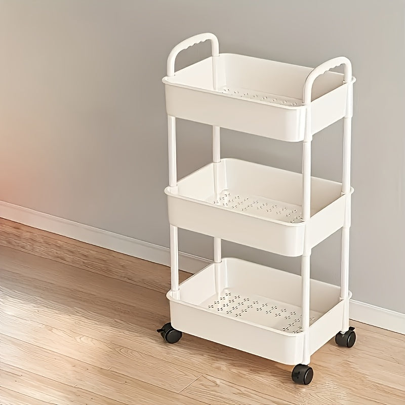 Versatile Adjustable Home Storage Rack – durable multi-purpose storage, Office Storage Cart Multifunctional Trolley Rack Kitchen Bathroom Toilet Floor Multi-layer Movable Storage Rack, designed for American homes, daily convenience and practical gift