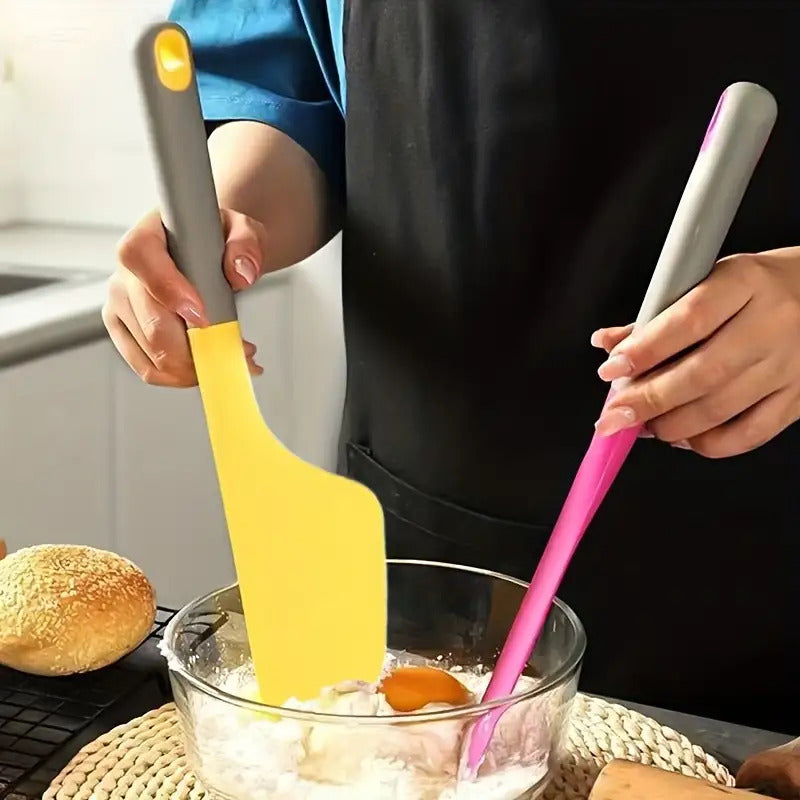 Kitchen Essential – 2pcs Large Silicone Spatula- Non Stick, Heat-resistant Kitchen Scraper, Kitchen Supplies, Kitchen Accessories, Christmas Gift, Suitable for Cooking and Baking, Easy to Mi