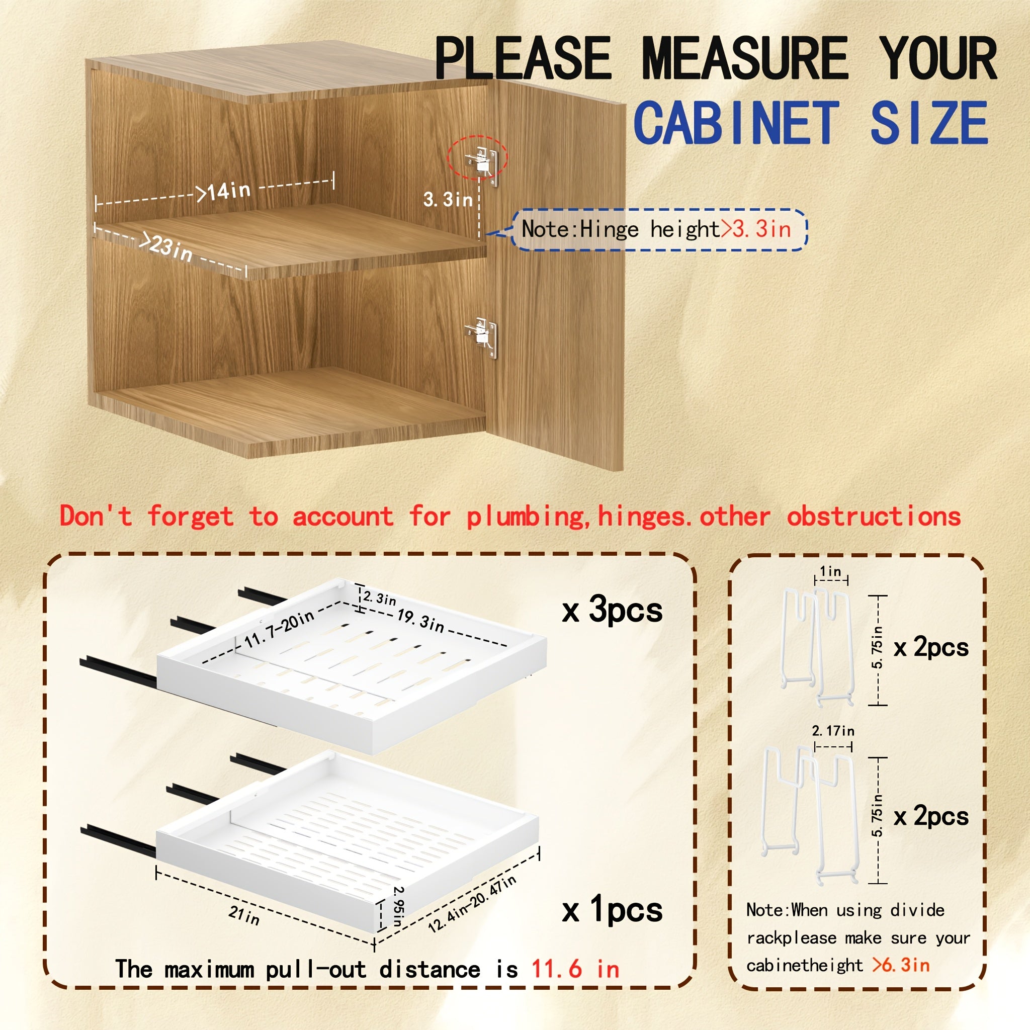 Versatile 1/2/4pcs Pull-Out Cabinet Organizer – smooth-access cabinet organization, 1 2 4pcs Expandable Pull-Out Cabinet Organizer 12 59-20 47 Inch Extendable Heavy-Duty Pull-Out, designed for American homes, daily convenience and practical gifting