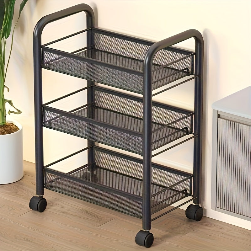 Space-Saving Adjustable Home Storage Rack – durable multi-purpose storage, Multi-layer Carbon Steel Storage Trolley Multifunctional Storage Trolley On Wheels Space Saving Detachable Carbon, designed for American homes, daily convenience and practical