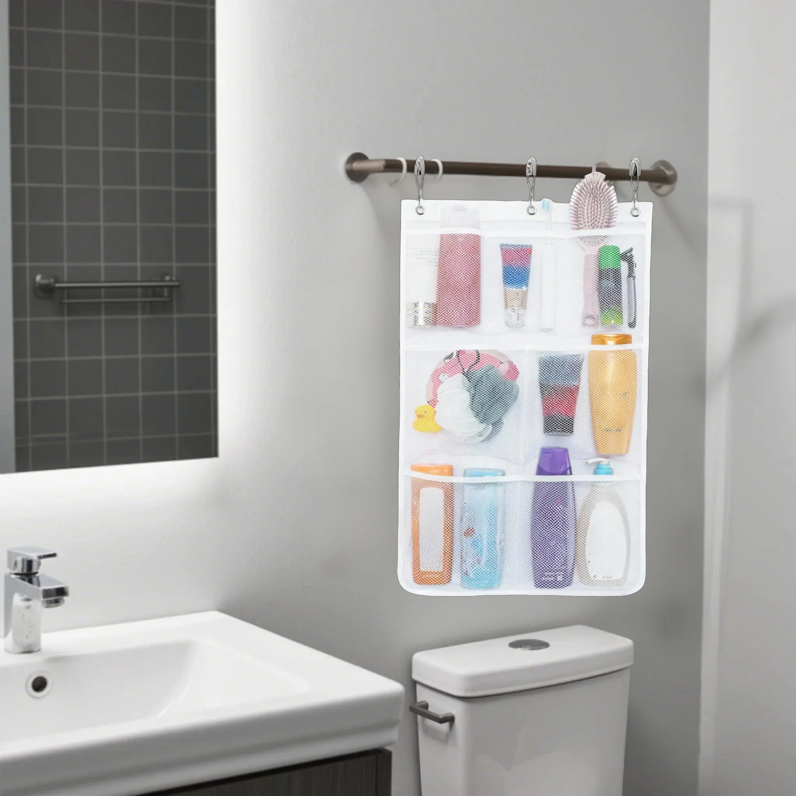 Easy-Access 1/2/3/4 Pack Home Storage Organizer – space-saving everyday organization, 7 Pocket Hanging Mesh Shower Caddy Quick-Dry Portable Bathroom Organizer for Soap Shampoo Cruise, designed for American homes, daily convenience and practical gifti
