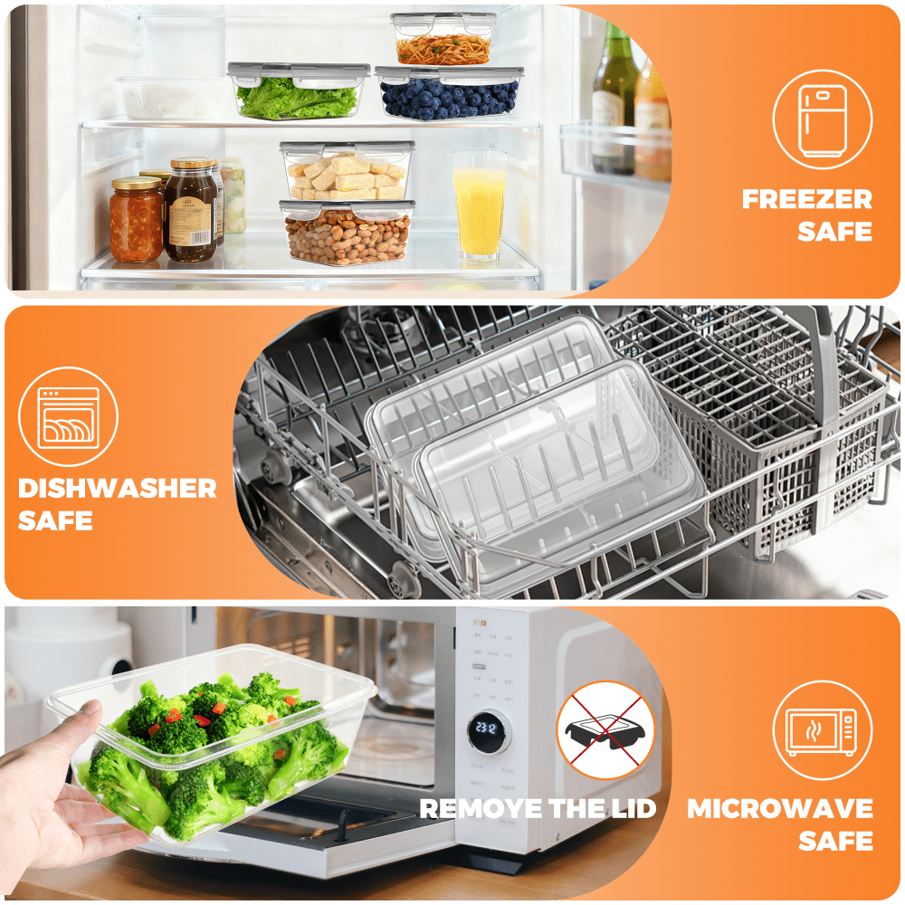 Kitchen Essential – [Airtight Food Storage] 50/48/24/12 Pcs Airtight Food Storage Containers. Plastic Refrigerator Storage Containers for Meal Prep, Vegetables & Fruits. Kitchen Storage, wit