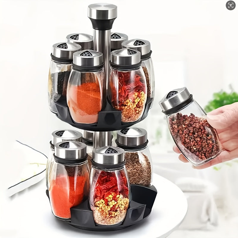 Versatile Airtight Storage Jar Set – clear reusable pantry storage, 7 in 1 14-In-1 Seasoning Bottle Rotating Seasoning Bottle Kitchen Supplies Hotel Household Seasoning, designed for American homes, daily convenience and practical gifting