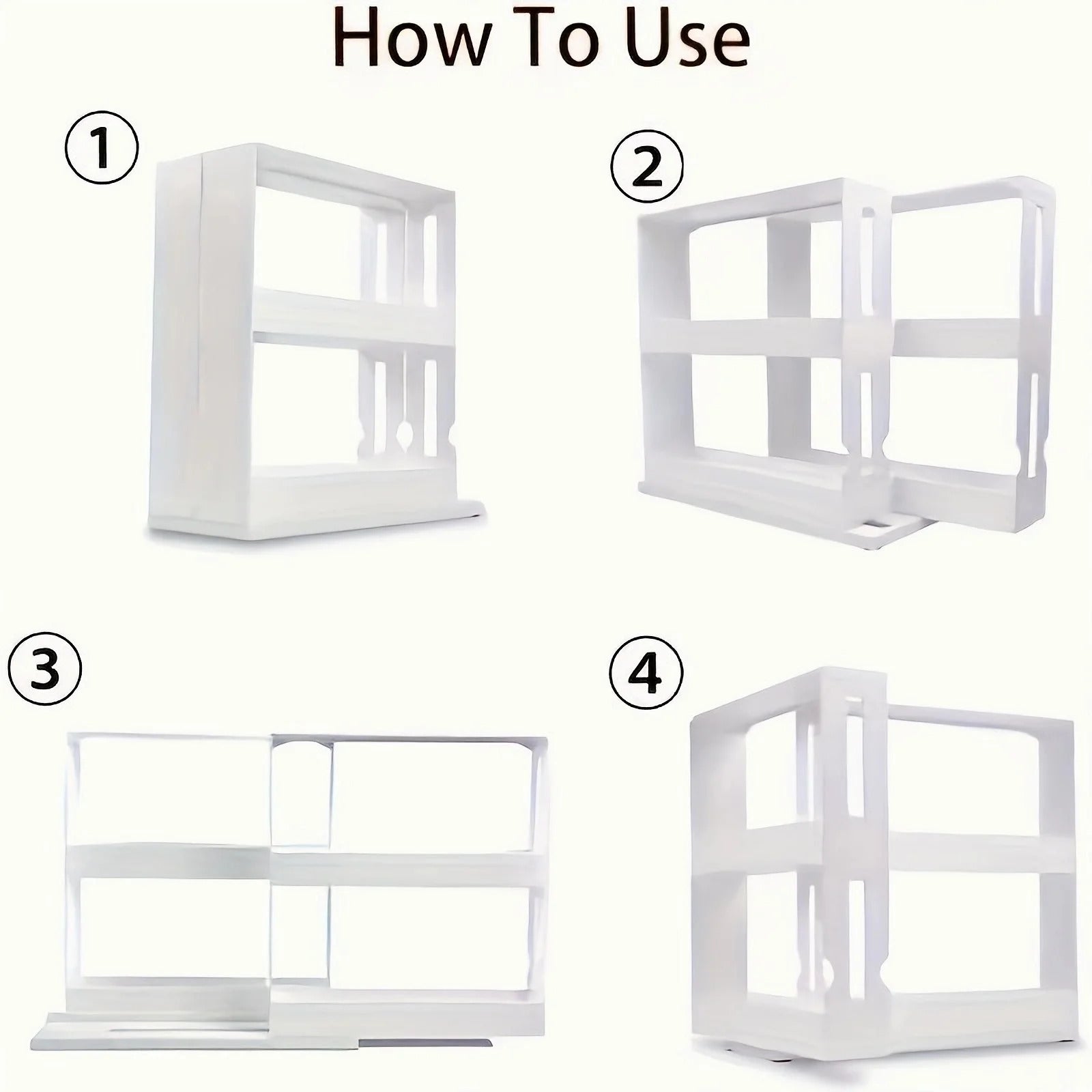 1 Double-Layer Shelf-Non-Slip Base Space-Saving Double-Layer Rotating Spice Rack -Made of Odorless Plastic, Suitable for Storing Essentials in The Kitchen And Bathroom. Spice Organizers And Storage