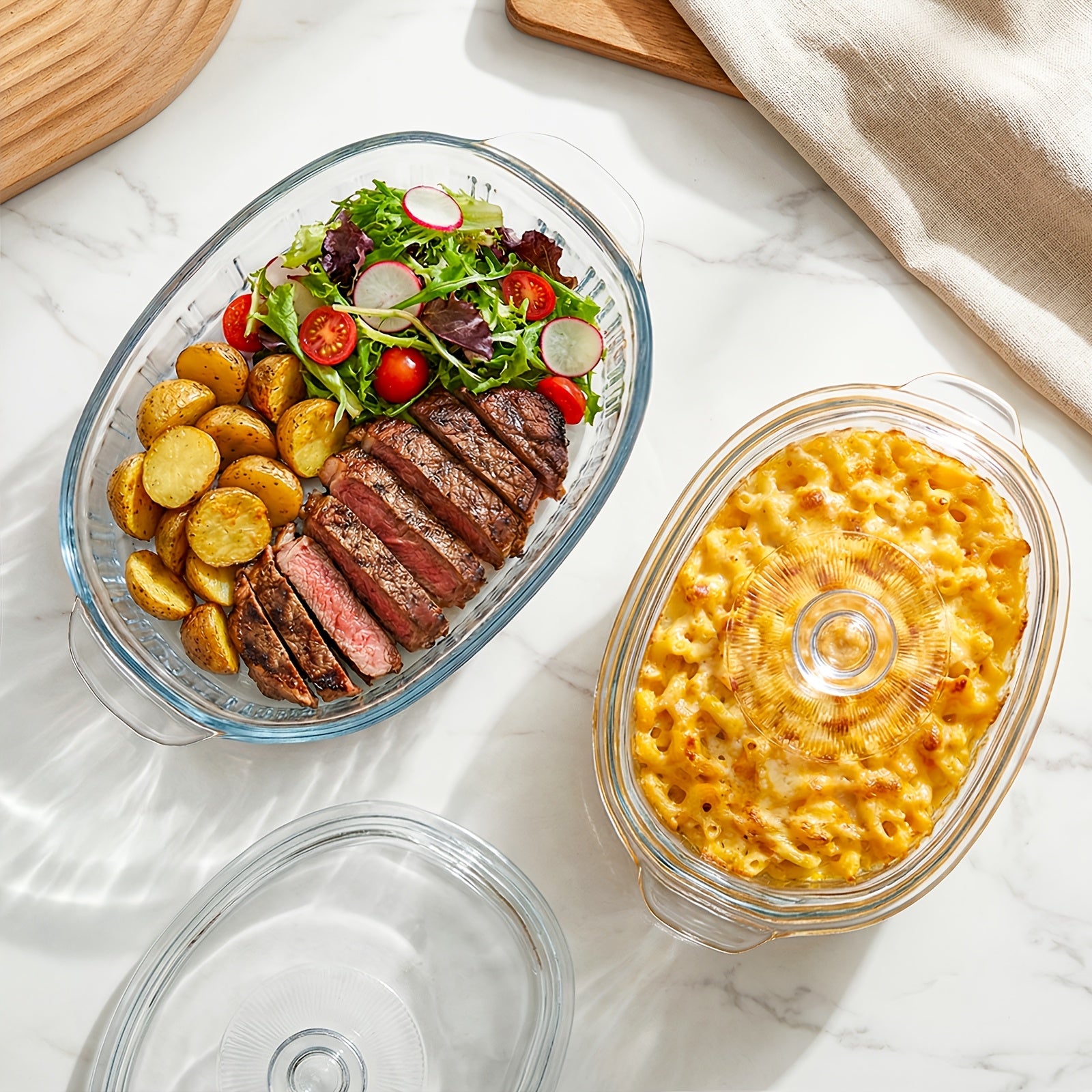 1.9QT Glass Casserole Dish with Lid, High Borosilicate Glass with Silicone Mat, Microwave, Oven And Freezer Safe, Multi-Purpose Kitchen Cookware for Baking, Food Prep And Serving, Ideal for Gifts, Holidays And Parties