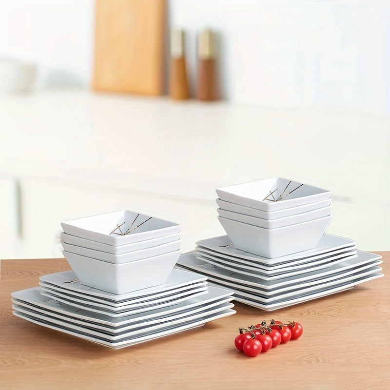 12pcs Ceramic Tableware Set, Modern Light Luxury Golden Line Tableware Plate, 10-Inch And 7.6-Inch White Black Steak Plate, Pasta Plate, Dessert Plate, Salad Bowl, Soup Bowl, Complete Tableware, Suitable for Home And Restaurant, Housewarming Gifts