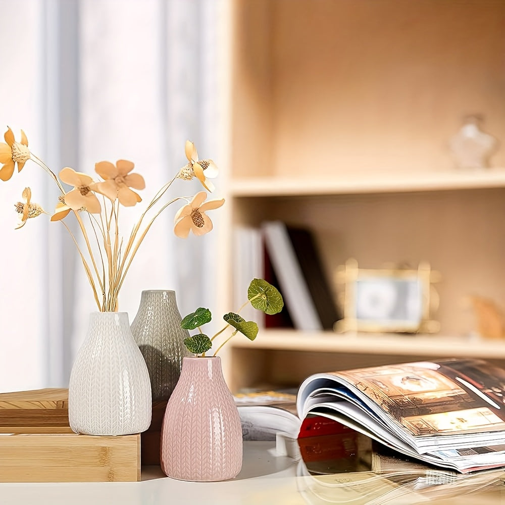 Small Ceramic Matte Vases for Home Decor, Modern And Minimalist Decorative