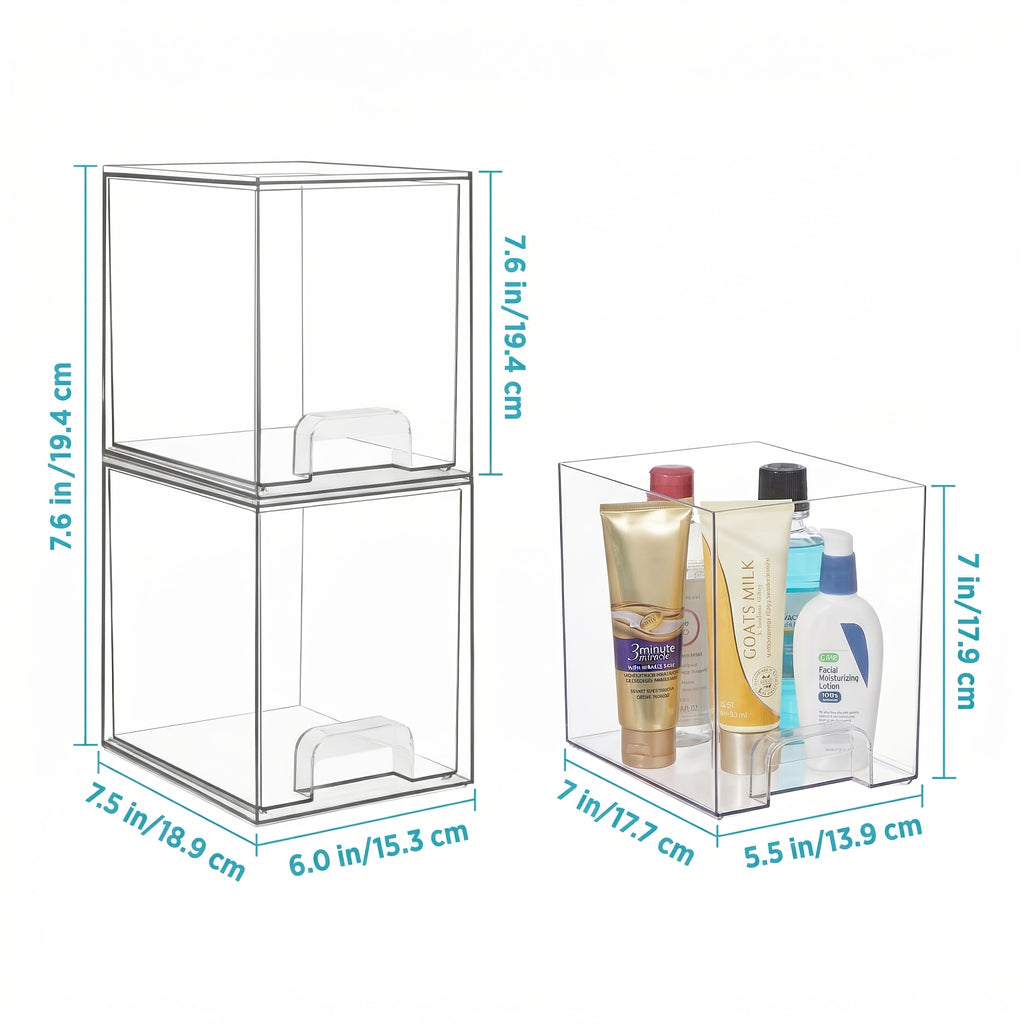 Easy-Access 4 Pack Stackable Storage Drawer – smooth-access cabinet organization, 2 3 4 Pack Table and Drawer Storage Clear Stackable Storage Drawers Office Storage, designed for American homes, daily convenience and practical gifting