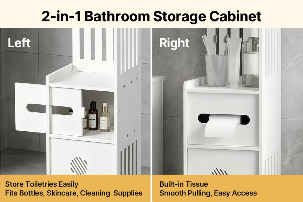 Smart 1pc Stackable Home Storage Bins – portable space-saving storage, 1pc Large Capacity Bathroom Organizer Toilet Paper Holder Waterproof And Dustproof Commercial Bathroom Organizer, designed for American homes, daily convenience and practical gift
