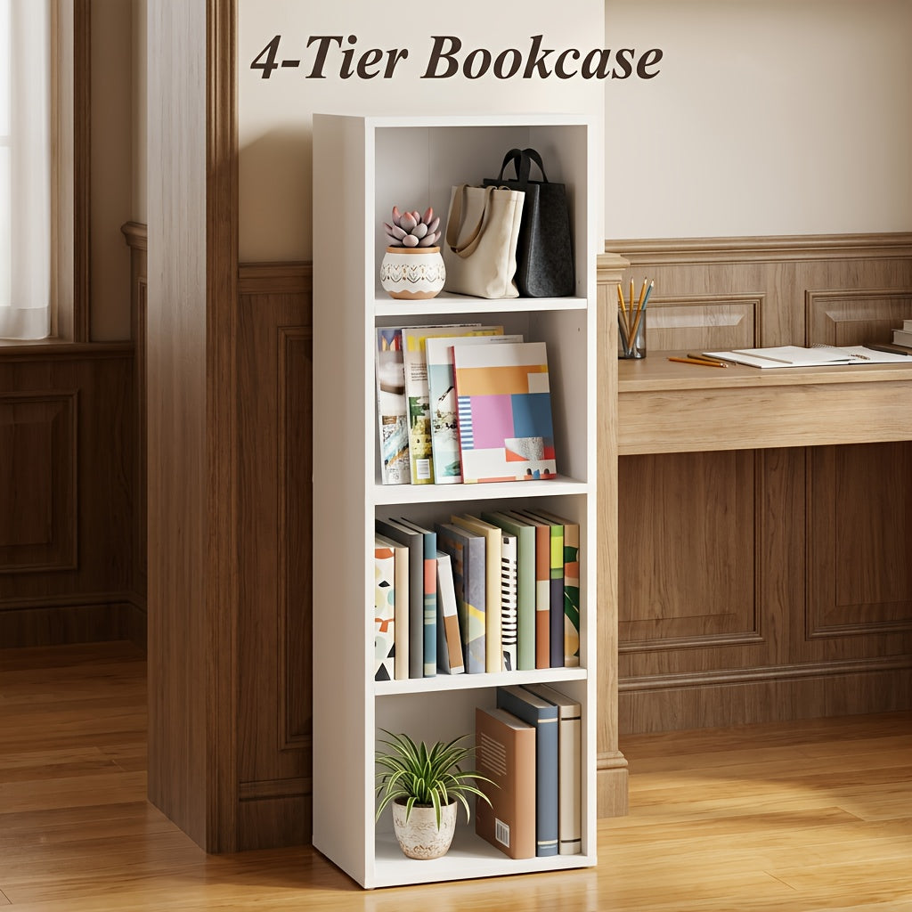 Bookshelf, 4-Tier Bookcase, Book Shelf, Open Storage Shelf, for Living Room, Home Office, Dining Room