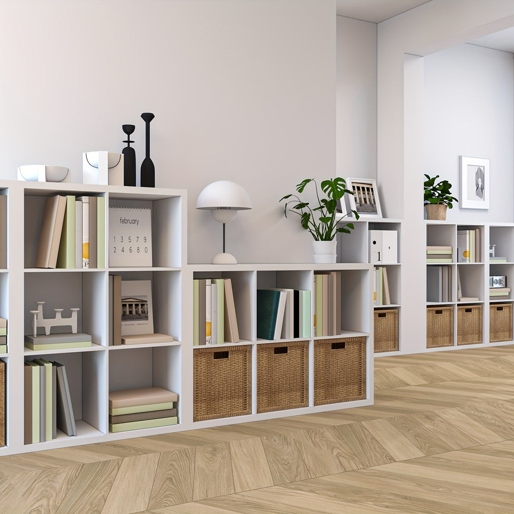 2/3/4/6/8/9 Thick Frame Bookshelf, Open Back Panel Cube Storage Cabinet, Floor-standing Bookshelf With Anti-tip Kit, Wooden Open Display Rack For Living Room, Bedroom, Study, White/chocolate Open Bookshelf, With Open Back