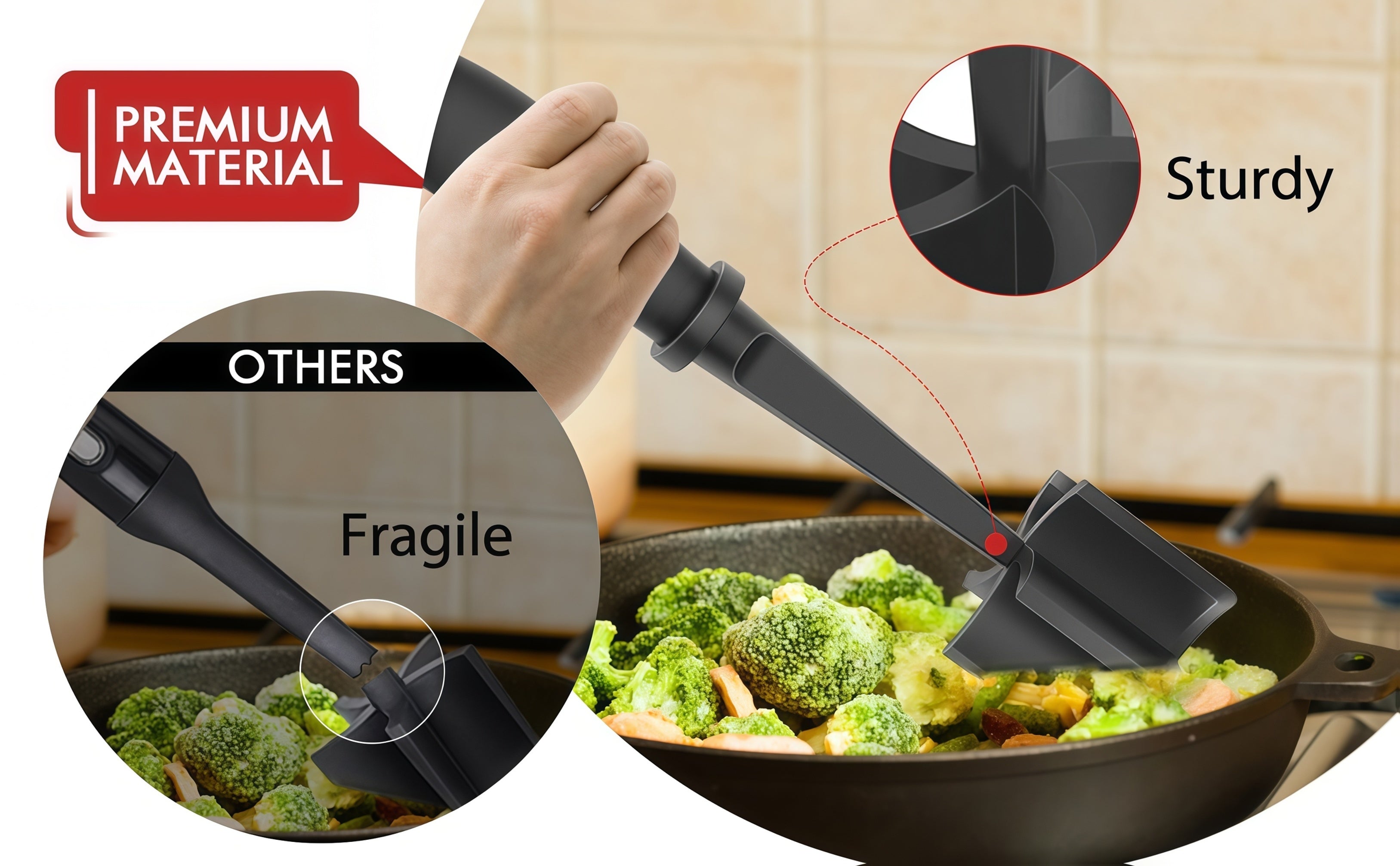 Kitchen Essential – LMMAKE 2pcs Multipurpose Kitchen Chopper Tools: Professional-Grade Heat Resistant Meat Grinder And Vegetable Masher. Perfect for Hamburger Patty Formation, Potato Mashing