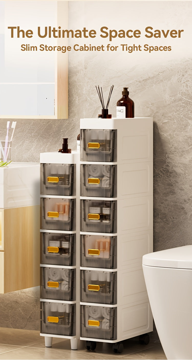 Compact Pull-Out Cabinet Organizer – smooth-access cabinet organization, Deluxe Slim Storage Cabinet with Drawers - Durable Waterproof PP Material Multi-Purpose Organizer with, designed for American homes, daily convenience and practical gifting