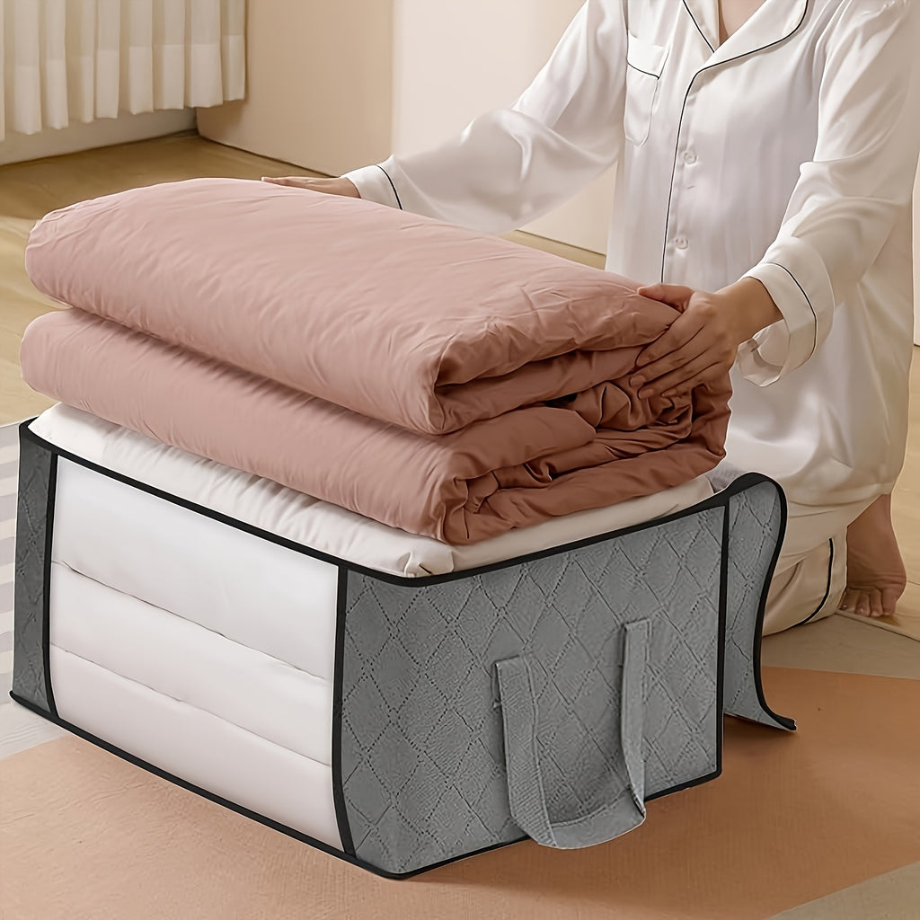 Space-Saving 3pcs Stackable Home Storage Bins – portable space-saving storage, 3pcs Set of Clothing Storage Bags Foldable Blanket Storage Bags Storage Containers for Organizing, designed for American homes, daily convenience and practical gifting