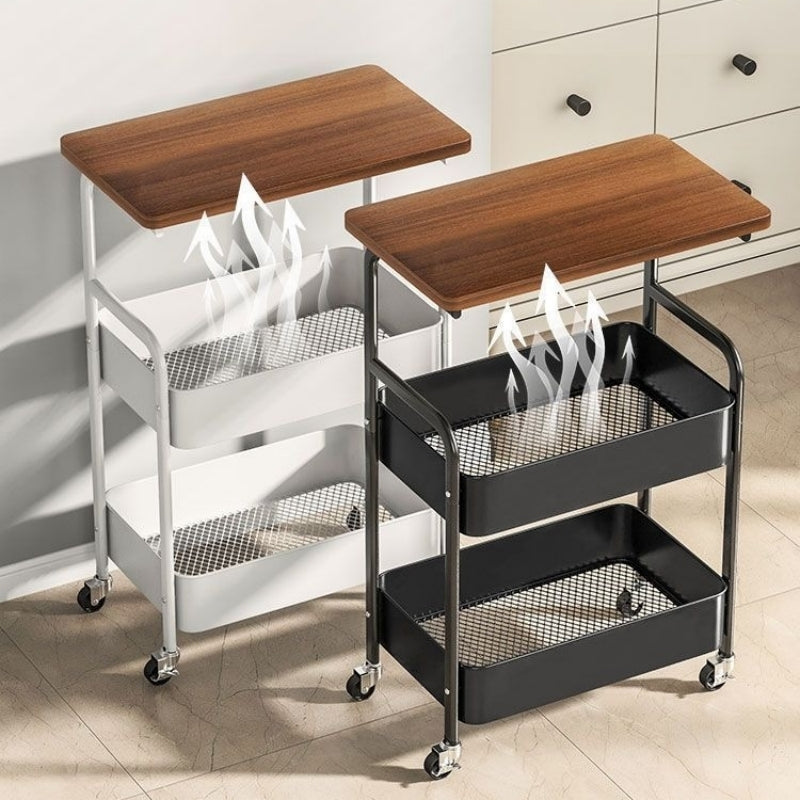 Compact Adjustable Home Storage Rack – durable multi-purpose storage, Multi-functional Rolling Kitchen Storage Trolley White Black Multi-layer Mobile Storage Rack Sturdy Metal Frame, designed for American homes, daily convenience and practical giftin