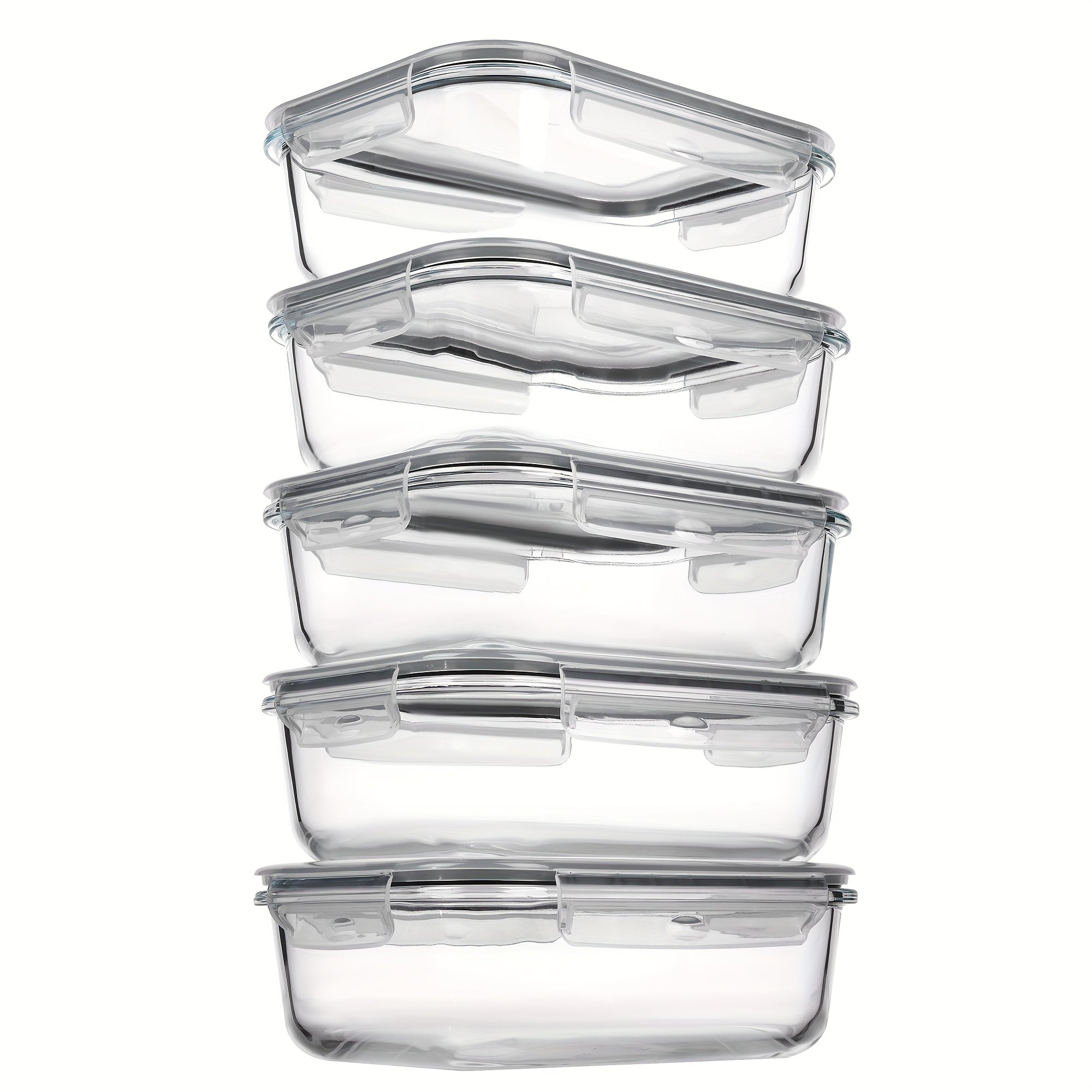Compact 5 Pack Glass Meal Prep Container Set – leak-resistant reusable meal prep, 5 Pack 35oz Glass Food Storage Containers with Lids Airtight Reusable Lunch Preservation Box, designed for American homes, daily convenience and practical gifting