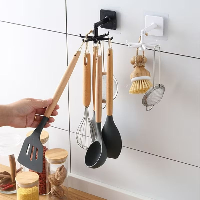 Heavy-Duty Adjustable Home Storage Rack – durable multi-purpose storage, 5-Pack Drill-Free Rotating Folding Hanger Bracket - Wall-Mounted 360-Degree Flip Hanger Drill-Free Installation Space-Saving, designed for American homes, daily convenience and