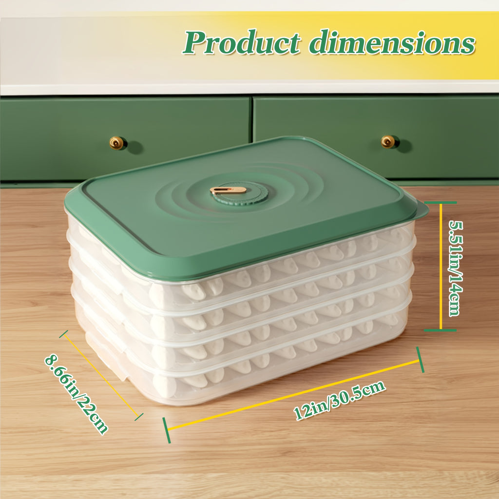 Compact Airtight Food Storage Containers – leak-resistant reusable meal prep, 4-Tier Green Beige Plastic Food Storage Container with Lids - Durable Leak-Proof Design for, designed for American homes, daily convenience and practical gifting