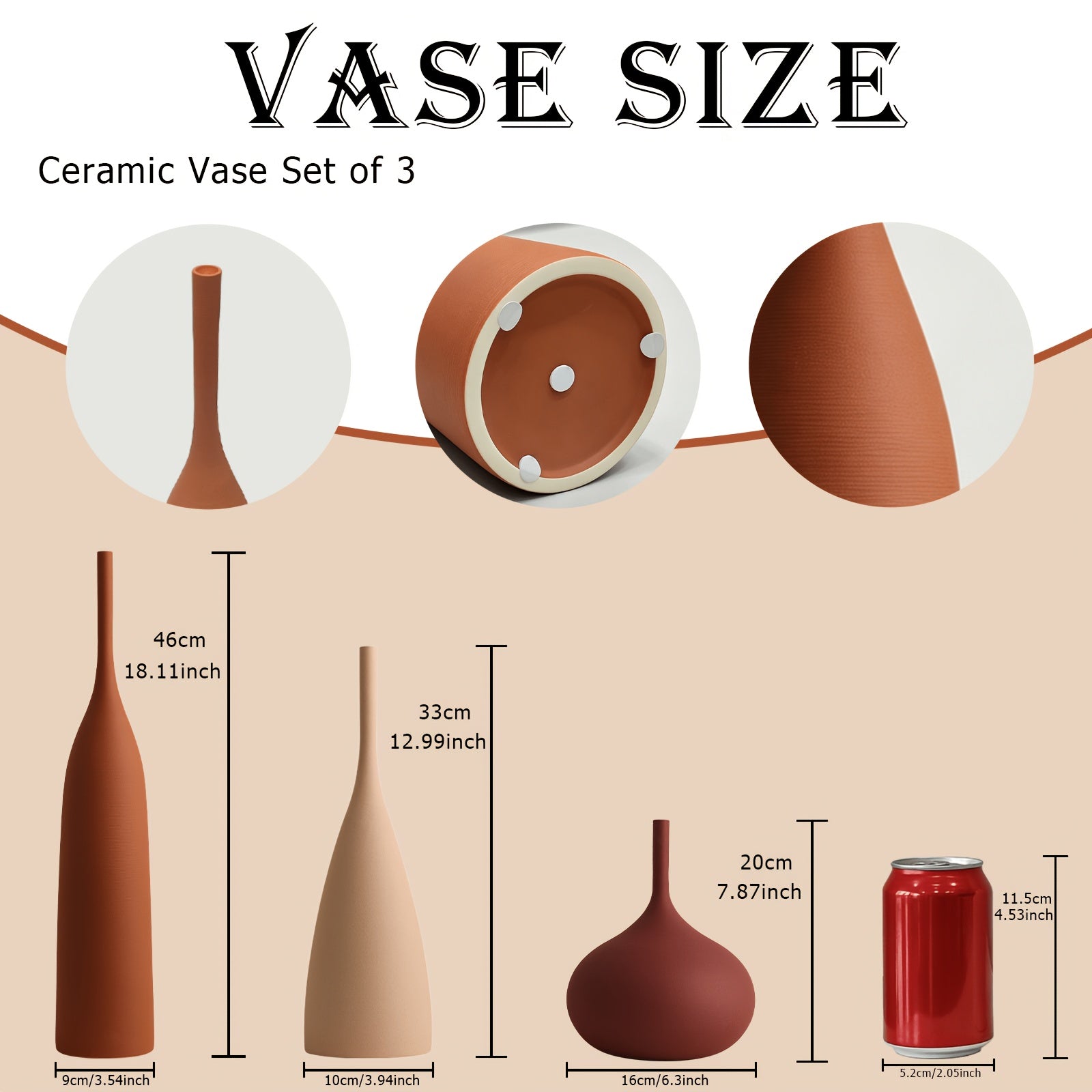 Smart Ceramic Flower Vase – tabletop floral display and modern home decor, Ceramic Vases Set of 3 Modern Boho Vases for Centerpiece Decor Matte, designed for American homes and practical gifting