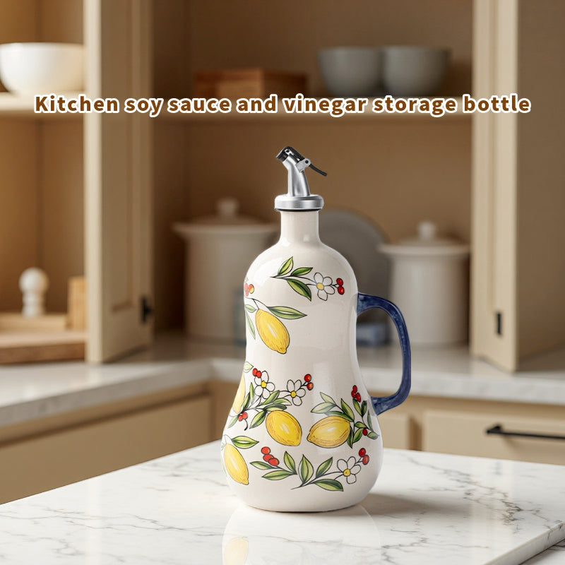 Space-Saving Reusable Drinkware Set – easy-access beverage storage, Ceramic Oil Bottles Ceramic Oil Pots Hand-Painted Ceramic Olive Oil Bottles with Handles Underglaze, designed for American homes, daily convenience and practical gifting
