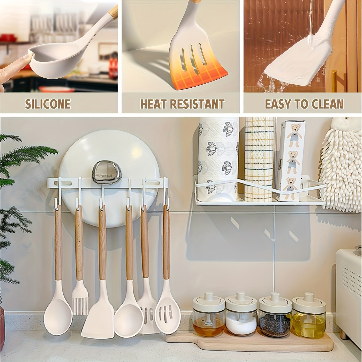 Kitchen Essential – 33pcs/set, Silicone Utensil Set, Kitchen Utensil Set, Safety Cooking Utensils Set, Non-Stick Cooking Utensils Set With Handle, Washable Modern Cookware, Kitchen Stuff, Ki