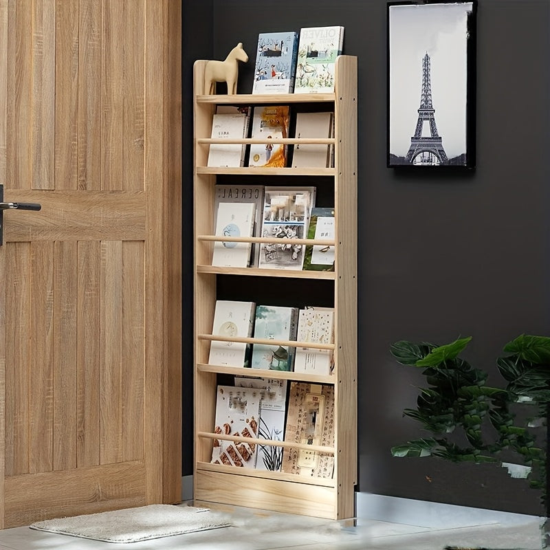 Home Living Essential – 2/3/4/5/6-Tier Solid Wood Bookshelf, 0 Formaldehyde, Over-the-Door Bookshelf, Ultr