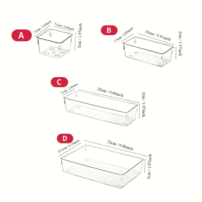 Heavy-Duty 11pcs Stackable Storage Drawer – smooth-access cabinet organization, 11pcs 23pcs 44pcs Deluxe Desktop Drawer Organizer Set - Transparent Multifunctional Storage Boxes for, designed for American homes, daily convenience and practical giftin