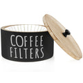 Modern Stackable Home Storage Bins – portable space-saving storage, Coffee Filter Holder Wooden Large Capacity Rustic Coffee Filter Storage Case Dispenser with Bamboo, designed for American homes, daily convenience and practical gifting