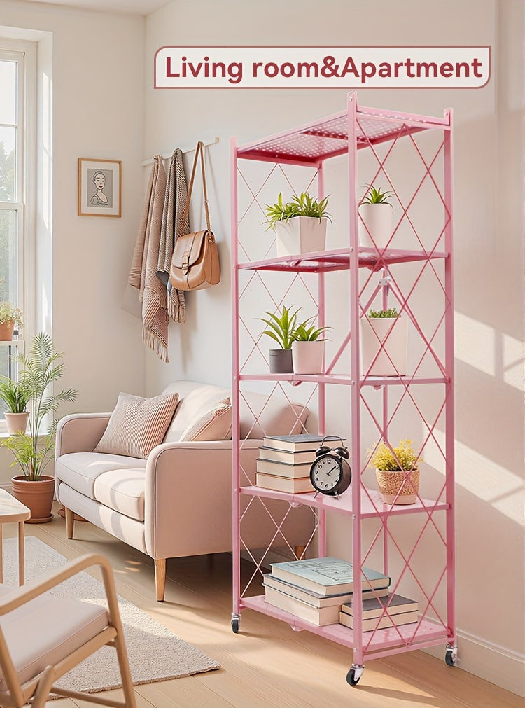 Heavy-Duty Adjustable Home Storage Rack – durable multi-purpose storage, 3 4 5- Tier Movable Vertical Multi-Functional Storage Racks Portable Metal Folding Storage Racks, designed for American homes, daily convenience and practical gifting