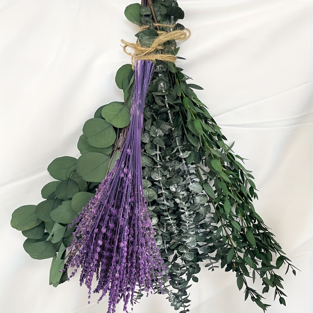 Heavy-Duty Home Storage Organizer – space-saving everyday organization, 60 Pcs Dried Preserved Eucalyptus Stems Purple Lavender Flowers for Shower 17 Hanging Silver, designed for American homes, daily convenience and practical gifting