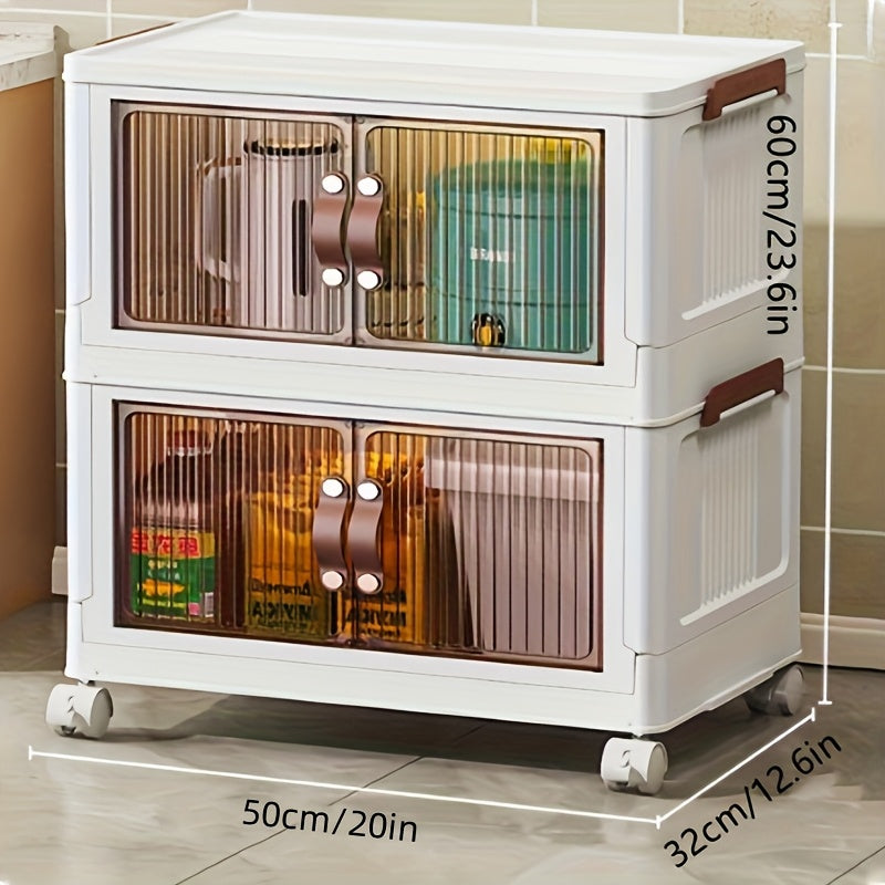 Storage Bins – Bin with Drawers Stackable Storage Bins with Wheels Open Front Foldable