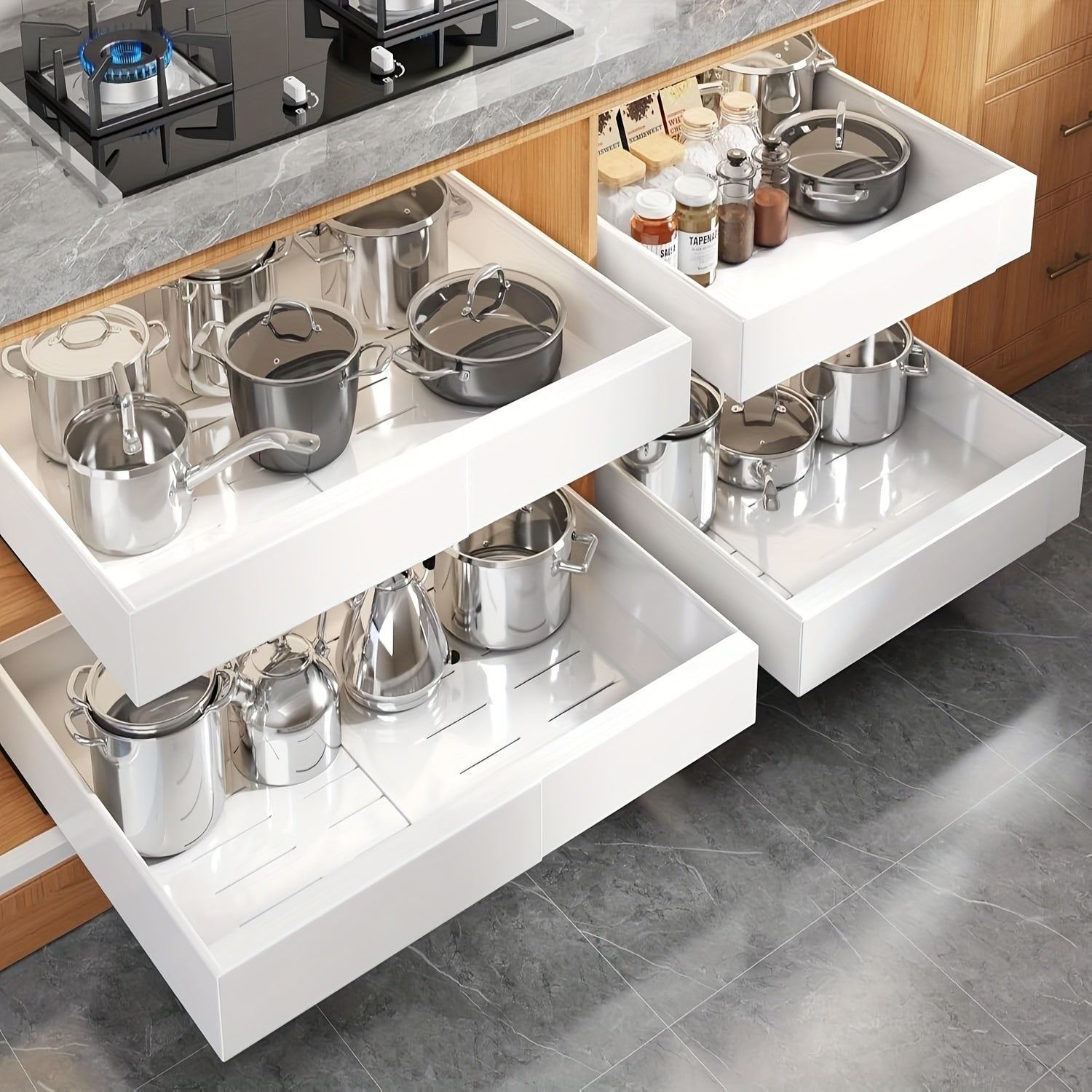 Smart 1pc Pull-Out Cabinet Organizer – smooth-access cabinet organization, Pull Out Storage 1pc 2pcs Expandable Pull-Out Cabinet Organizer Suitable for Heavy-Duty Sliding Storage, designed for American homes, daily convenience and practical gifting