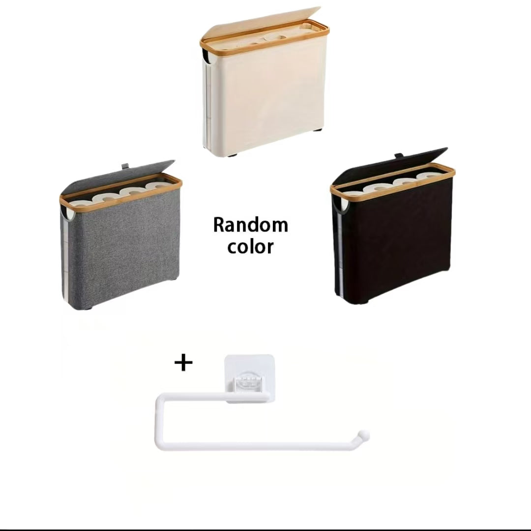Toilet Paper Holder – Bamboo Toilet Paper Storage Basket with Lid Large Capacity Holds 12 Rolls