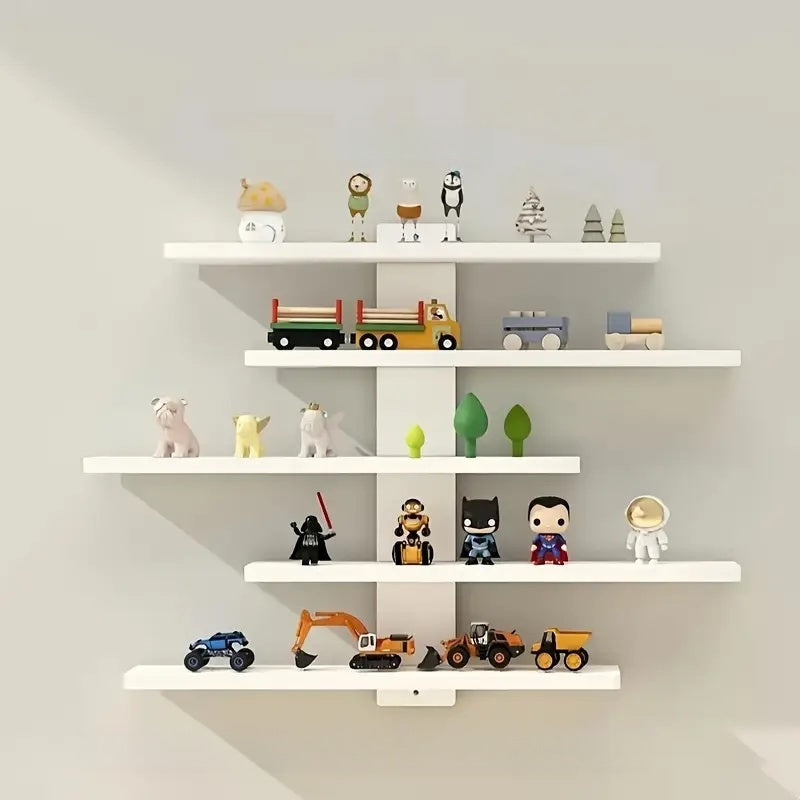 5-Tier Wall Shelves | Fiberboard Setup, Versatile Display Racks for Office And Home Decoration, Ideal for Holding Statues And Small Figurines, Shelf Decorative Pieces, Perfect Gifts for Thanksgiving And Christmas, Adjustable, Floating Shelves