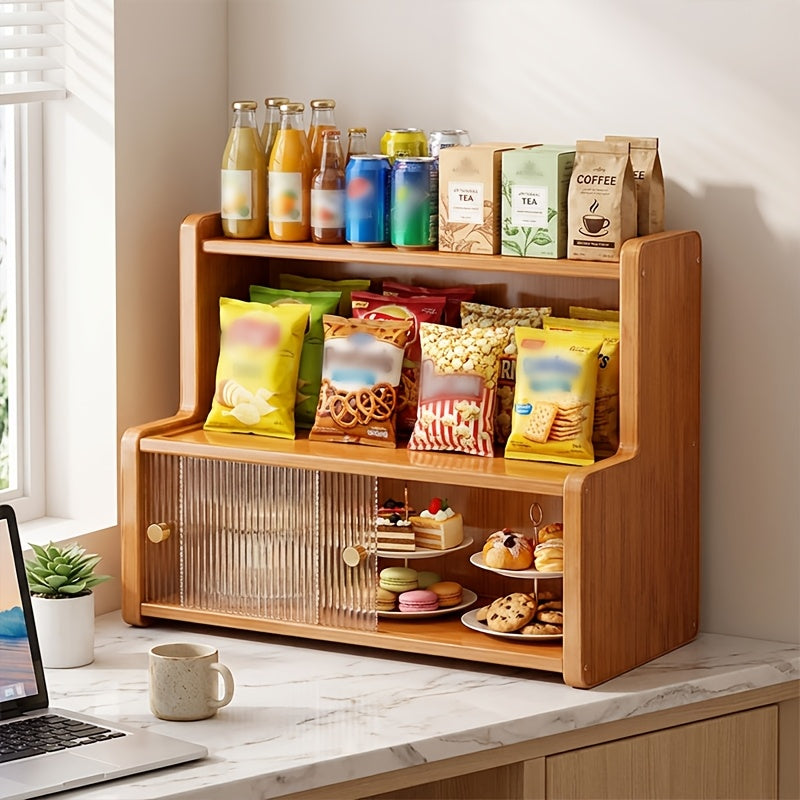 Space-Saving Countertop Bread Storage Box – fresh-bread countertop organization, Kitchen Countertop Bread Box Wooden Bread Storage Box Oven Rack with 2-Tier Bread Box, designed for American homes, daily convenience and practical gifting