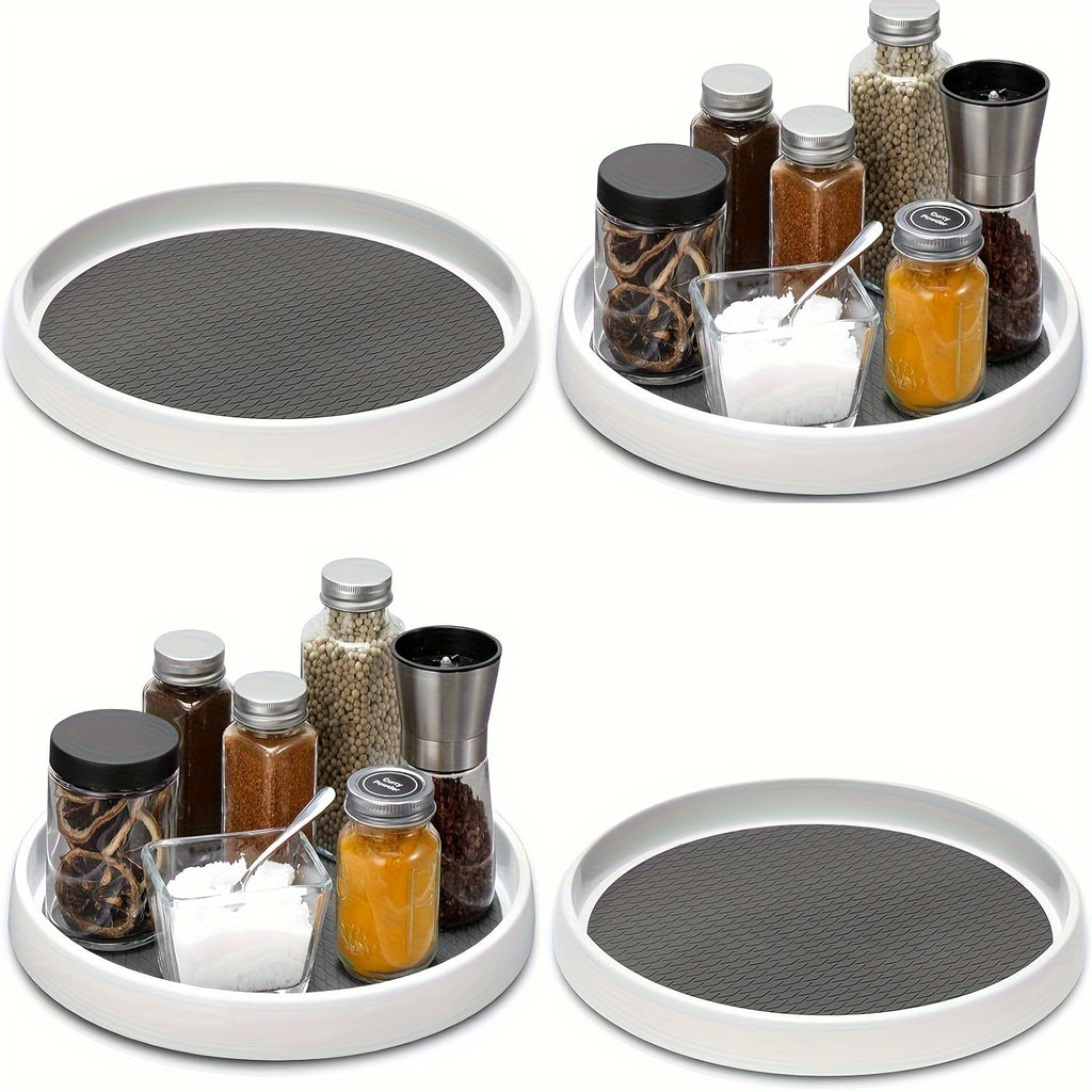 Kitchen Essential – Set of 2, 10 Inch Non-Slip Lazy Susan Organizers - Turntable Rack for Cabinet, Pantry Organization And Storage, Kitchen, Fridge, Bathroom Makeup Vanity Countertop, Under