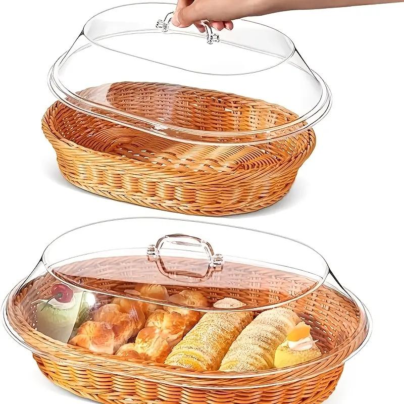 1pc Bread Basket - Durable Plastic Bread Basket, Washable Food Tray for Storing Desserts And Fruits - Ideal for Kitchen, Picnic And Home Display, Also a Perfect Storage Box for Pastries And Desserts