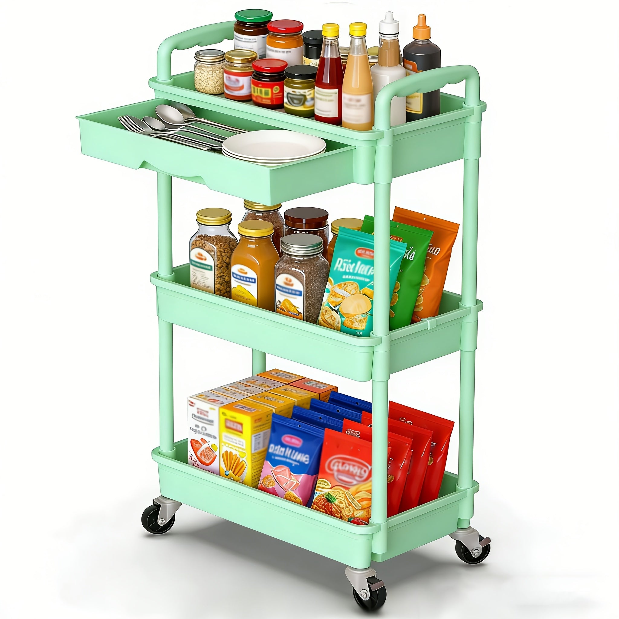 Home Organizer – Easy-Access 3/4 Tier Refrigerator Bottle Organizer – easy-access beverage storage,
