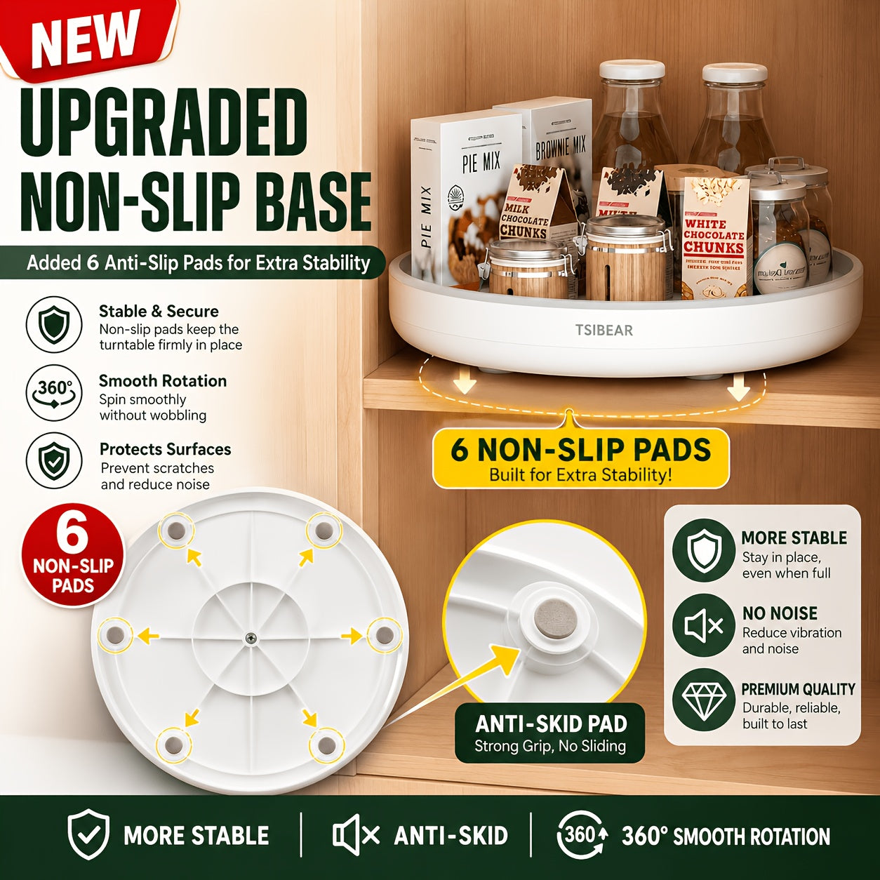 Easy-Access 1pc Adjustable Home Storage Rack – durable multi-purpose storage, 1pc 360 Rotating Kitchen Organizer - Multi-functional Countertop Storage Rack Cabinet Storage Solution -, designed for American homes, daily convenience and practical gifti
