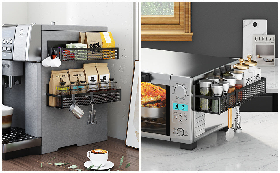 Modern 2/4 Pack Adjustable Home Storage Rack – durable multi-purpose storage, 2 4 Pack Magnetic Spice Rack For Refrigerator Magnetic Shelf Fridge Magnet Organizer Magnetic, designed for American homes, daily convenience and practical gifting