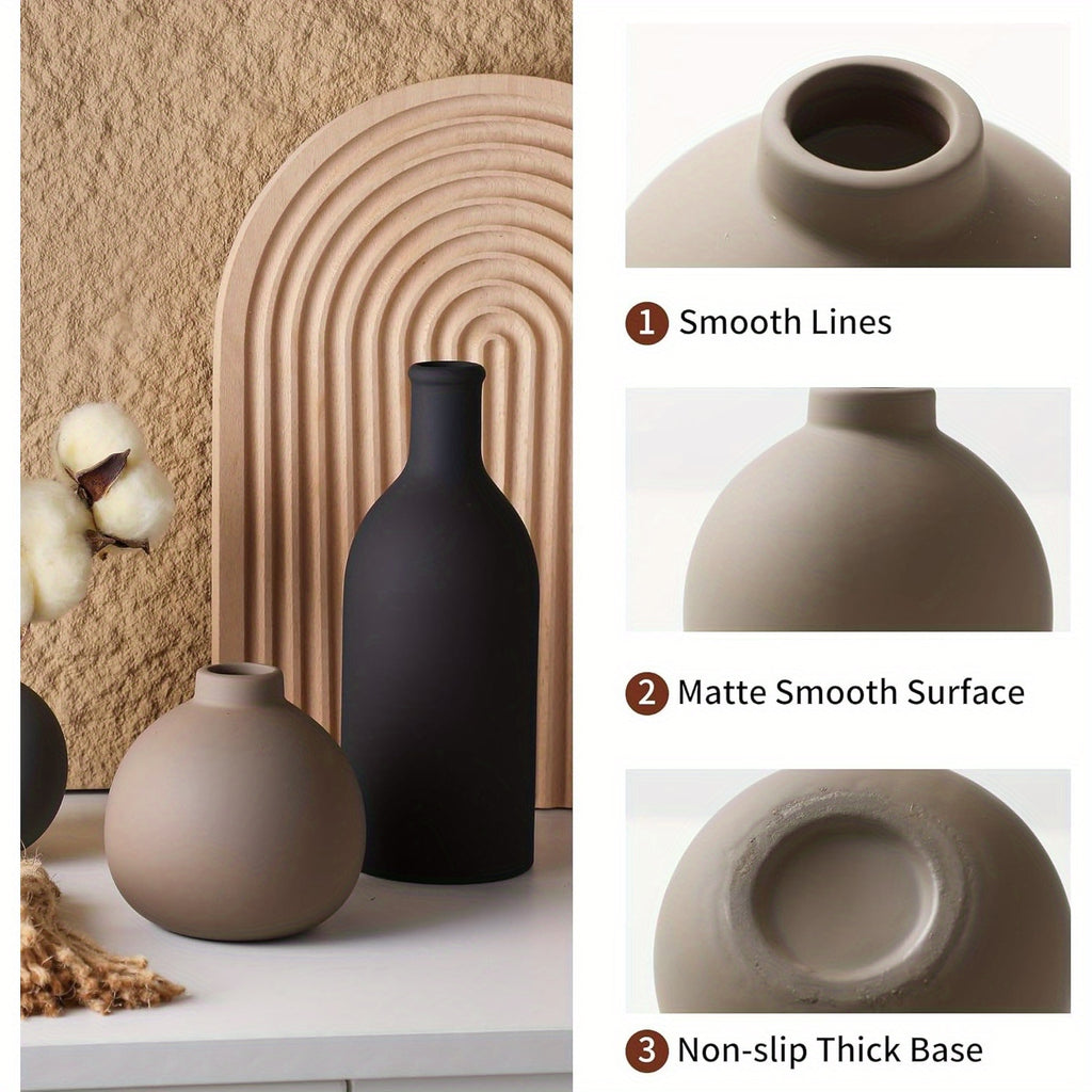 Heavy-Duty Ceramic Flower Vase – tabletop floral display and modern home decor, Ceramic Vase Set of 3 Vases Home Decor Rustic Farmhouse Decor Pottery, designed for American homes and practical gifting