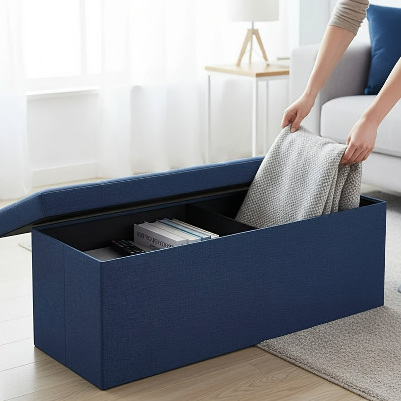 Home Organizer – Multi-Functional Ottoman with Storage Bench Folding Foot Rest Stool