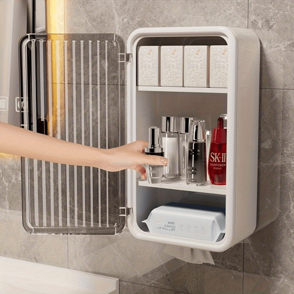 Versatile 2pcs Adjustable Home Storage Rack – durable multi-purpose storage, 2pcs 1pc Modern minimalist bathroom storage box wall-mounted storage rack tissue box with compartments, designed for American homes, daily convenience and practical gifting