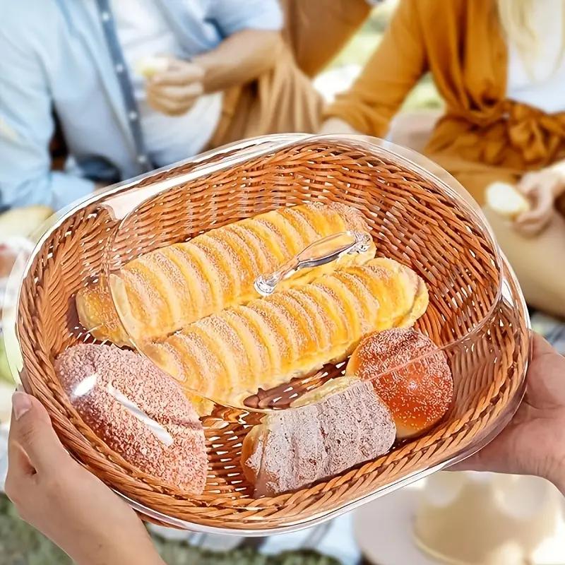 1pc Bread Basket - Durable Plastic Bread Basket, Washable Food Tray for Storing Desserts And Fruits - Ideal for Kitchen, Picnic And Home Display, Also a Perfect Storage Box for Pastries And Desserts