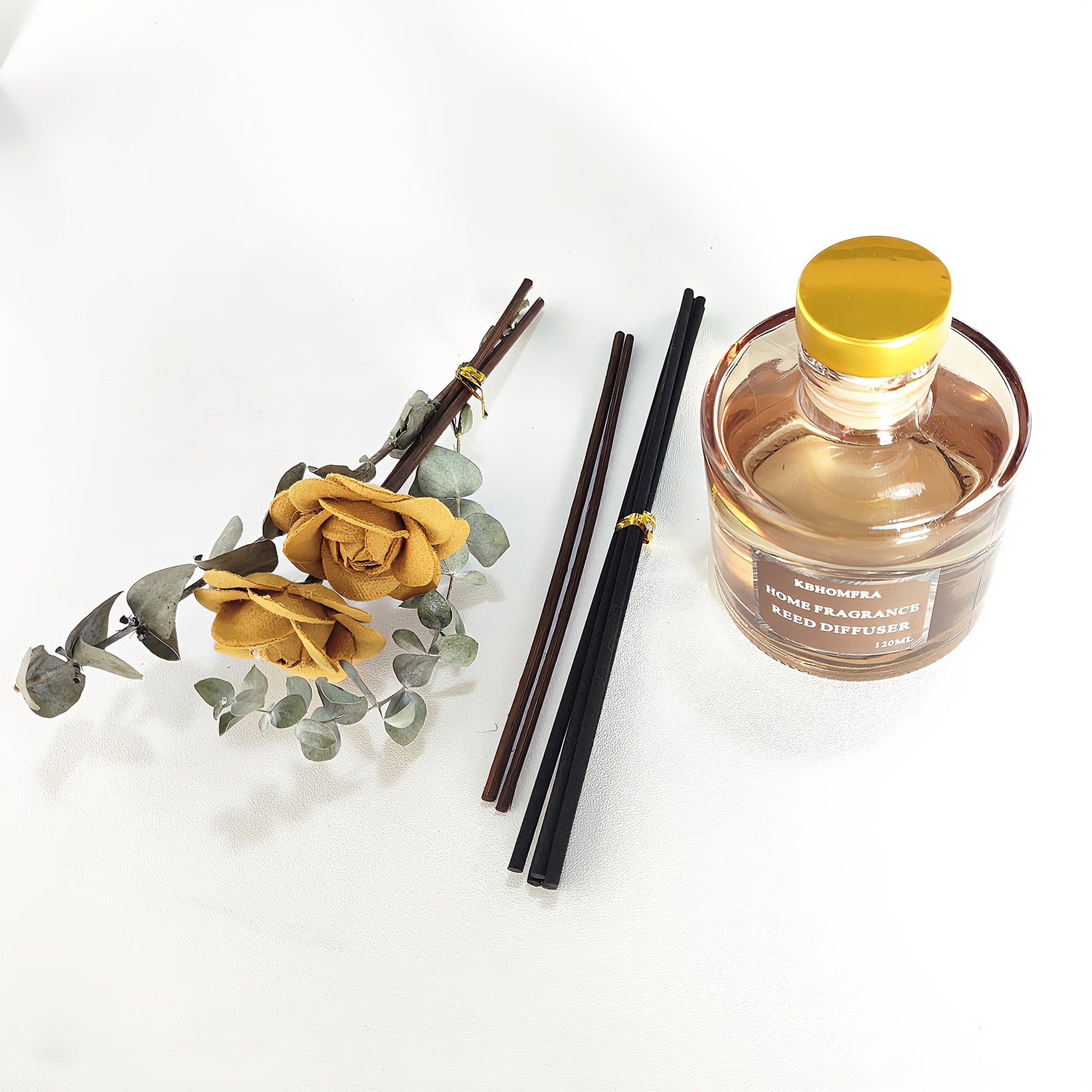 KBHOMFRA Reed Diffuser Jasmine Cedar Gardenia Scent Fall Diffusers with Dried Flowers Diffuser Sticks 4.06oz Essential Oil 90 Days Long-lasting Fragrance for Livingroom, Bedroom And Bathroom.