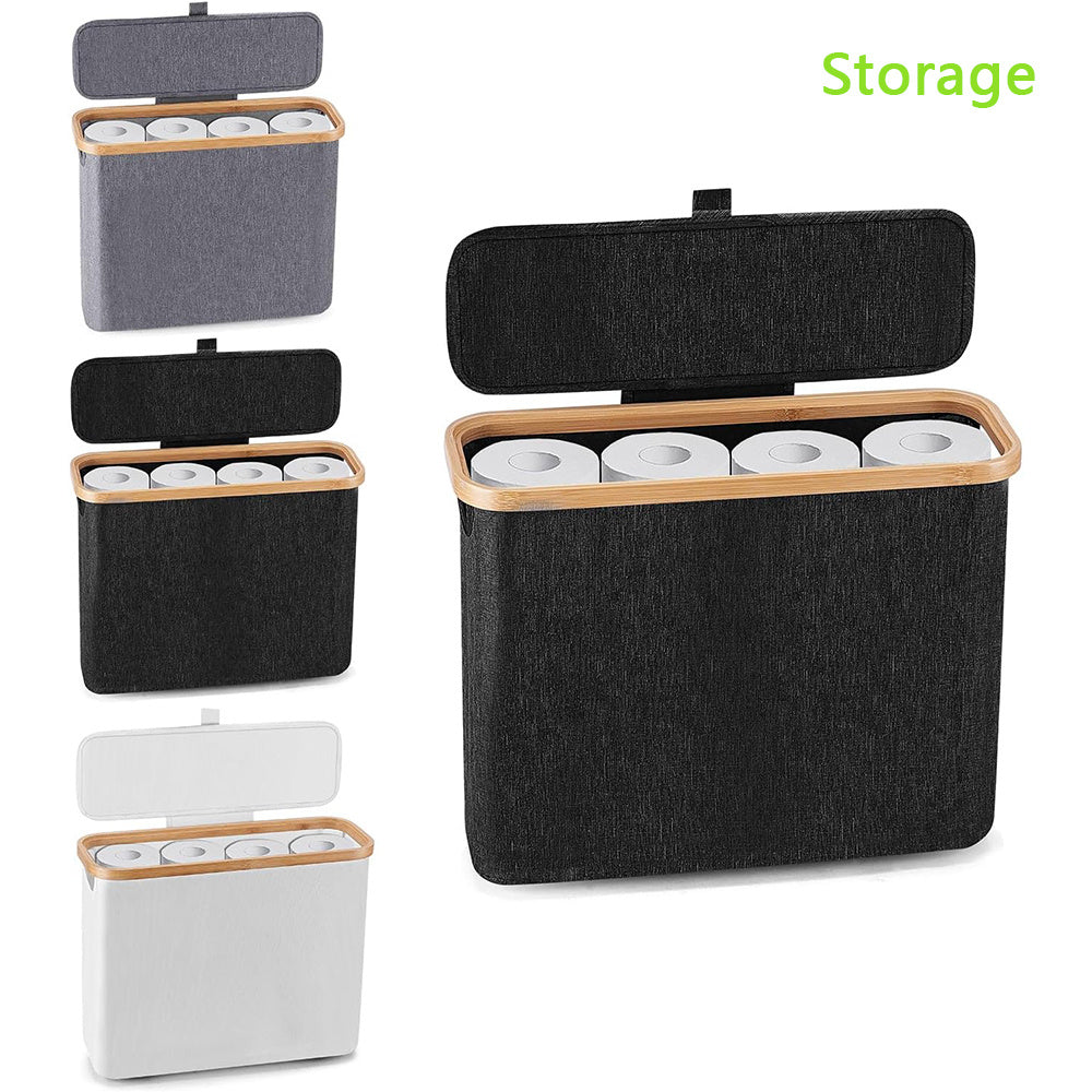 Smart Stackable Home Storage Bins – portable space-saving storage, Bamboo Toilet Paper Storage Basket with Lid Large Capacity Holds 12 Rolls Multi-functional Bathroom, designed for American homes, daily convenience and practical gifting