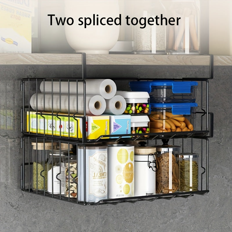 Compact Stackable Home Storage Bins – portable space-saving storage, Hanging Wall-Mounted Foldable Storage Basket - Waterproof Rust-Resistant Organizer for Kitchen Laundry Pantry Desk, designed for American homes, daily convenience and practical gift