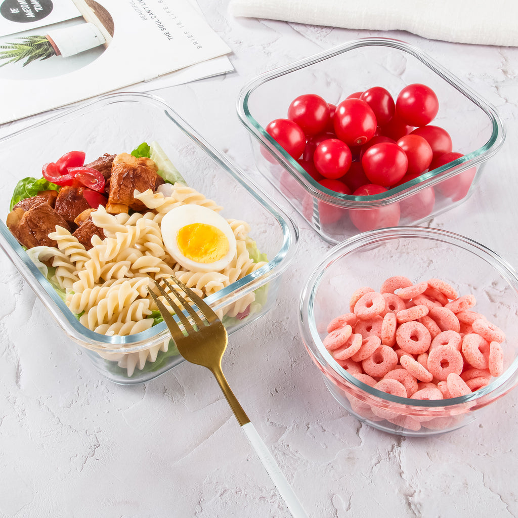 Easy-Access 12pcs Glass Meal Prep Container Set – leak-resistant reusable meal prep, 12pcs Glass Food Storage Containers with Lids Meal Prep Pantry Kitchen Storage Containers for, designed for American homes, daily convenience and practical gifting