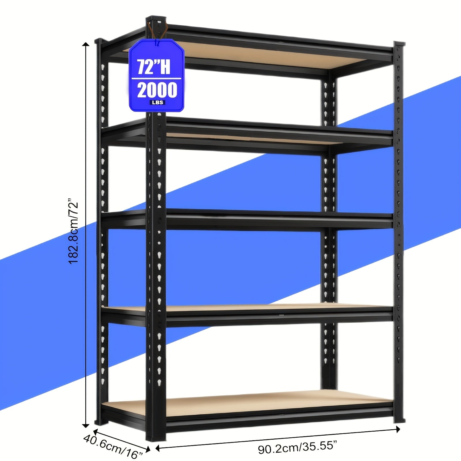 Storage Rack – 2pcs Heavy-Duty Metal Shelving Unit 60 72 Inch Hige 60 72 Sections 2000 Lbs